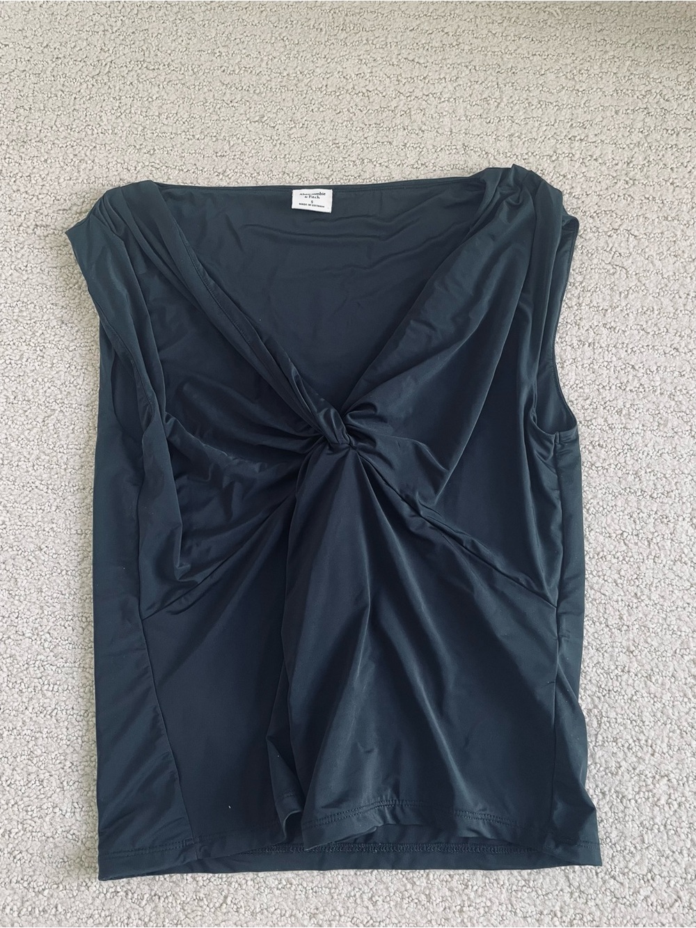 Abercrombie Twist Front Sleeveless Top - Black